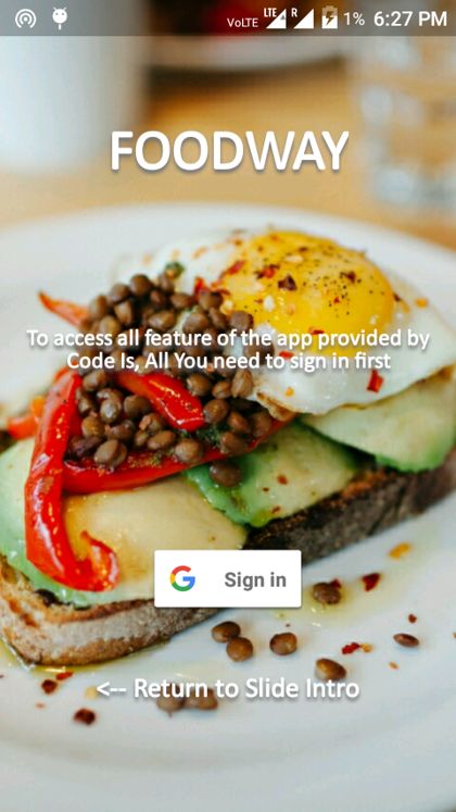 Foodway app screen 3