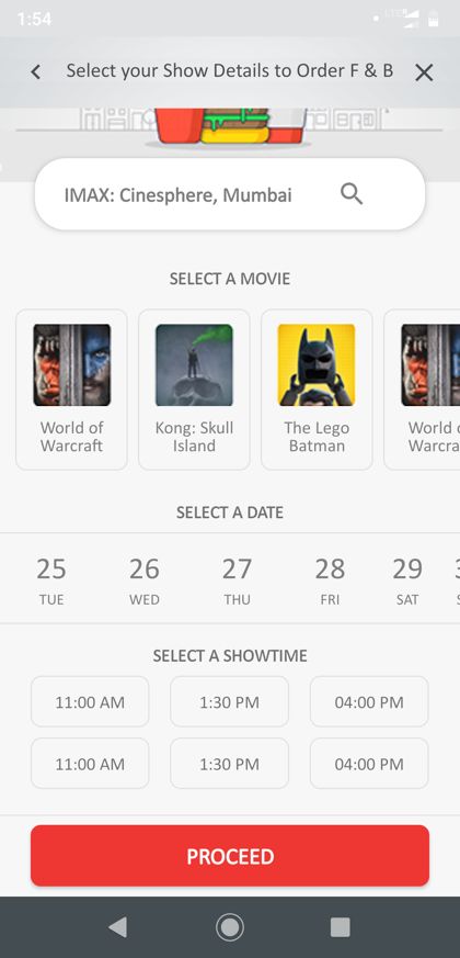 Movie Booking app screen 2