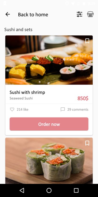 Sushi App app screen 1