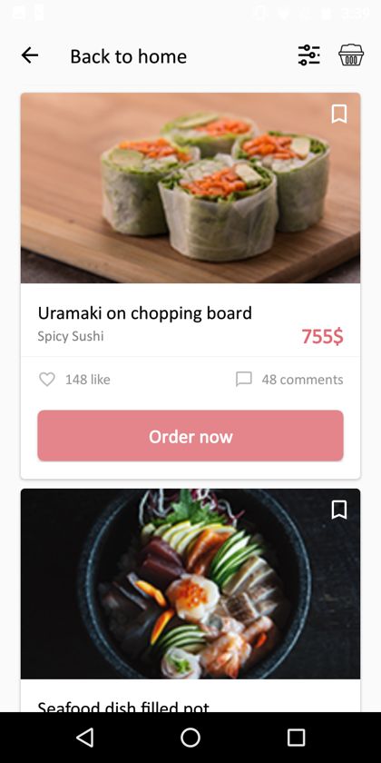 Sushi App app screen 2