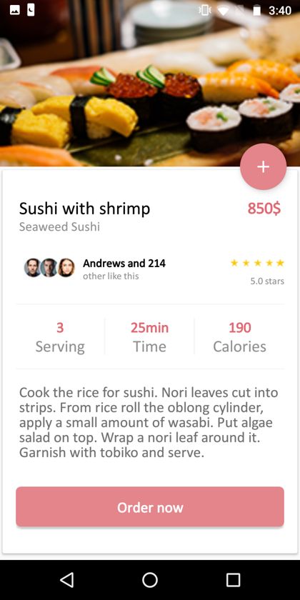 Sushi App app screen 3